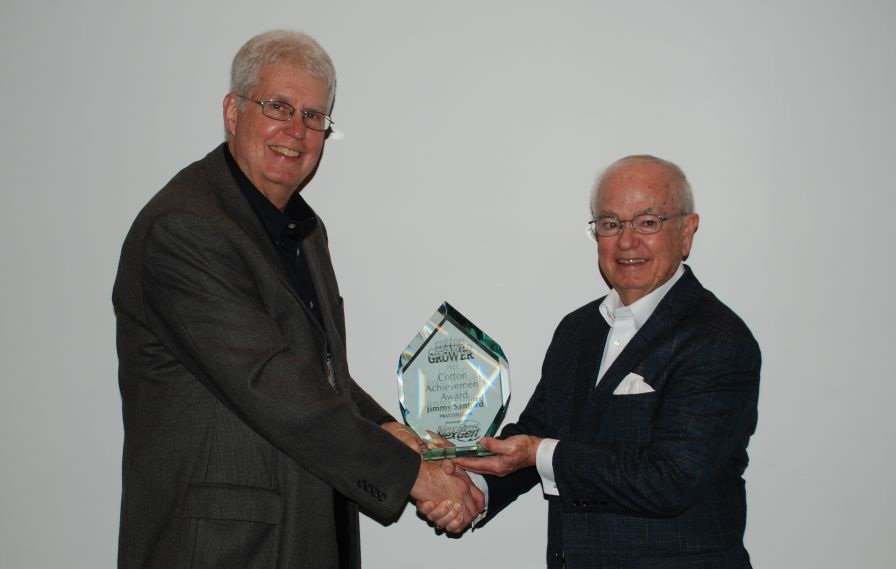 Presenting the 2022 Cotton Achievement Award to Jimmy Sanford