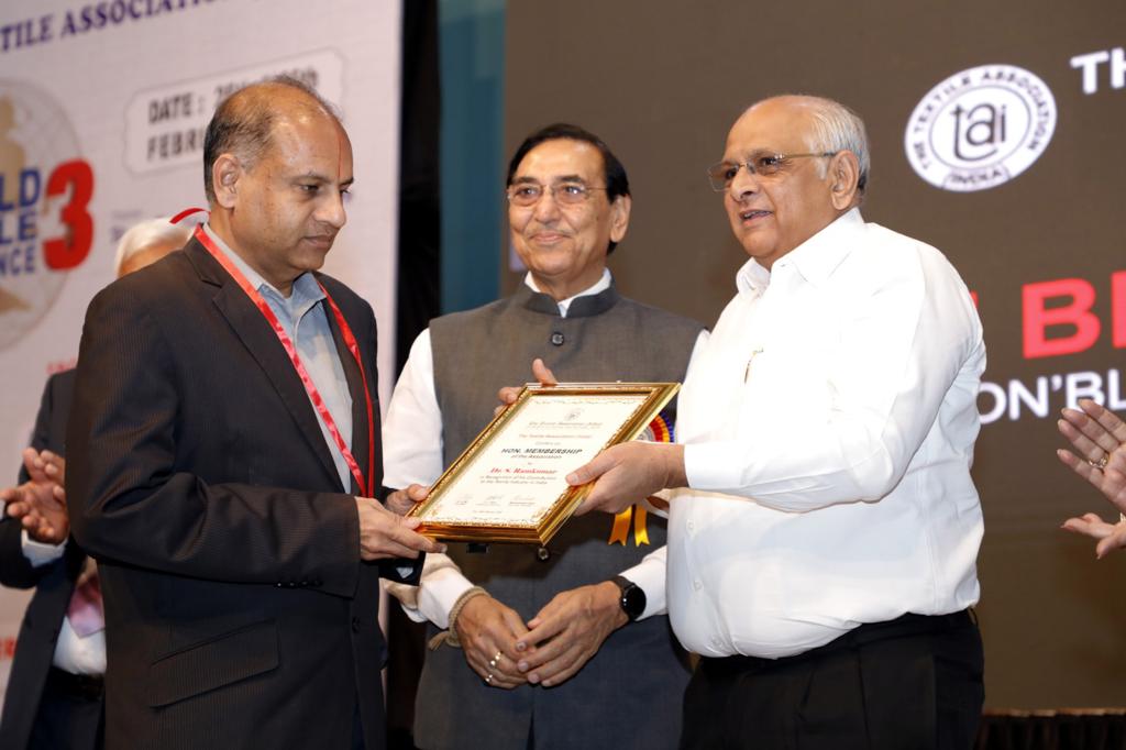 Ramkumar Honored by World’s Largest Fiber and Textile Organization