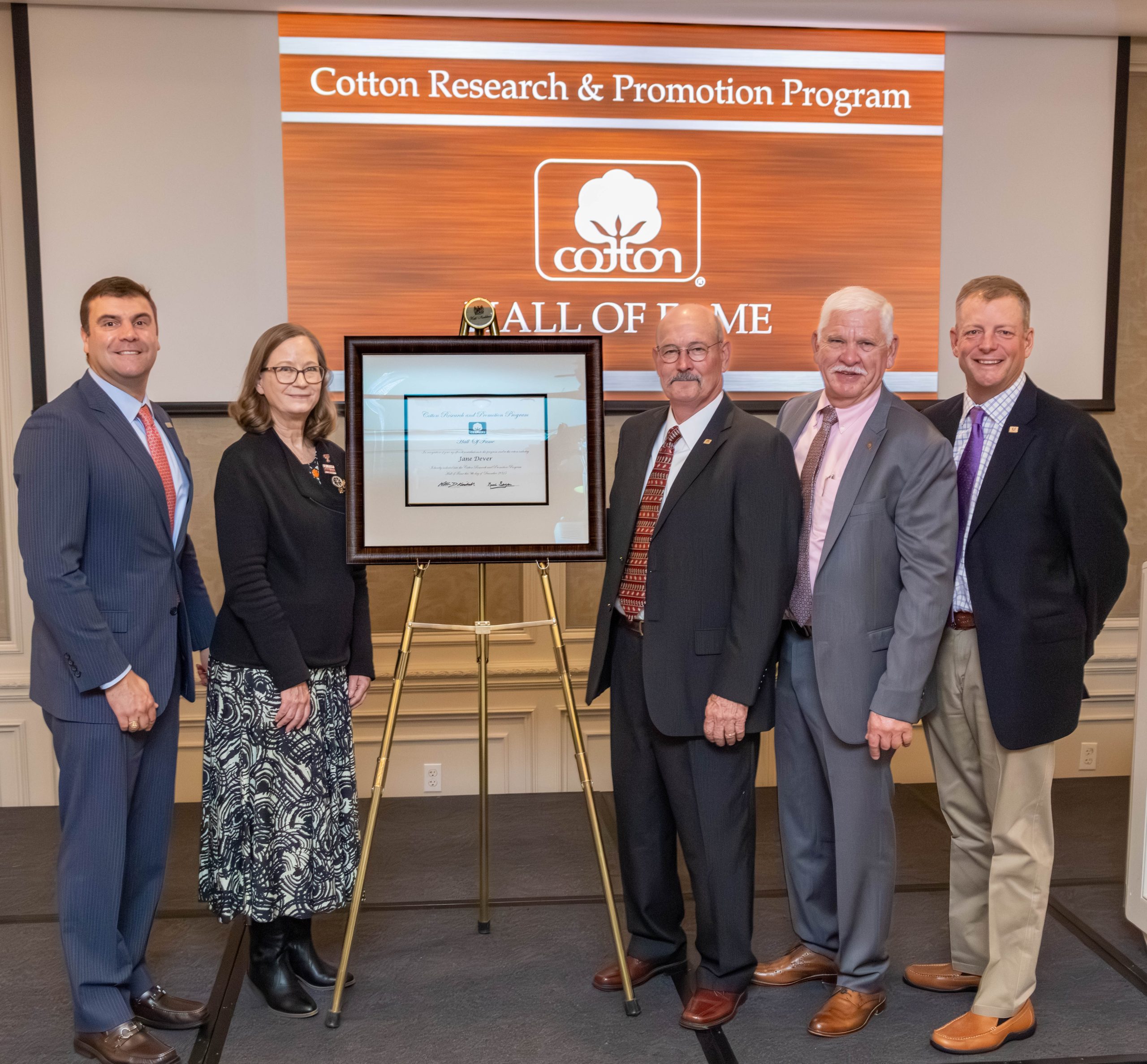 Dr. Jane Dever Inducted into Cotton Research and Promotion Hall of Fame